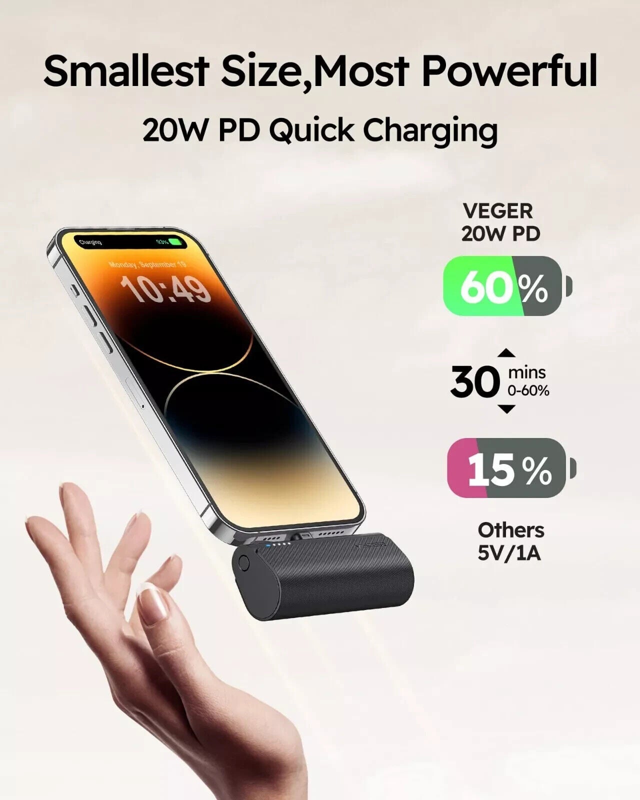 9000000mAh Mini Pocket Capsule Power Bank 20W Fast Charging Portable Charger For IPhone&Android Phone Pad