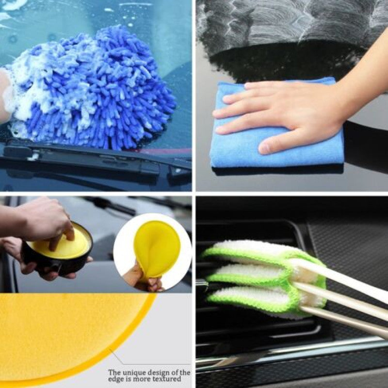 26Pcs Car Detailing Brush Set Soft Brushes Interior Wheel Valet Pro Cleaning Kit