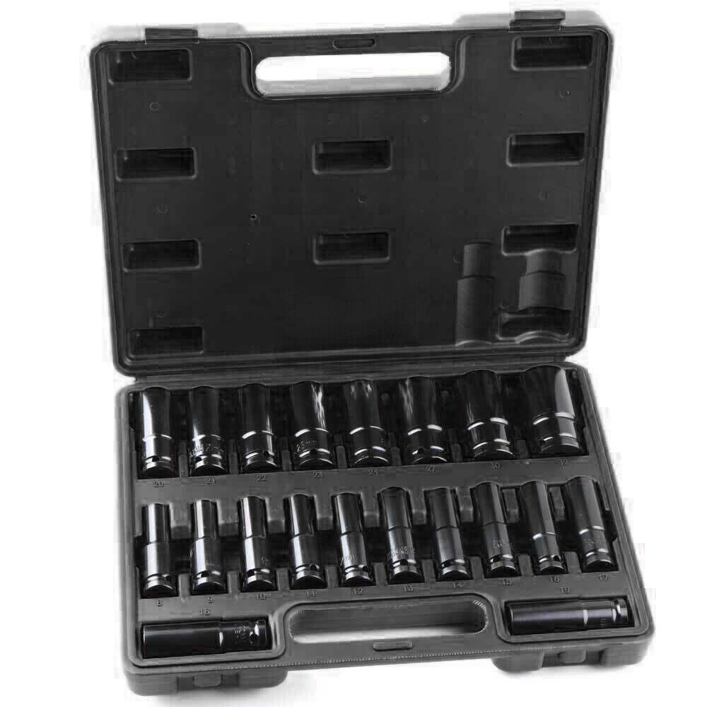 20PCS Deep Impact Socket Set 1 2 Inch Drive Metric 8 - 32mm Lifetime Warranty UK