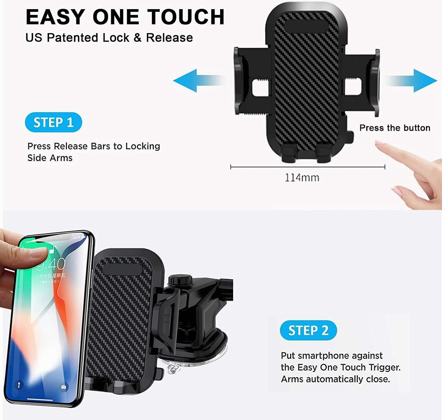 In Car Phone Universal Holder 360 Rotatable Car Mobile Phone Suction Mount