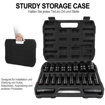 20PCS Deep Impact Socket Set 1 2 Inch Drive Metric 8 - 32mm Lifetime Warranty UK